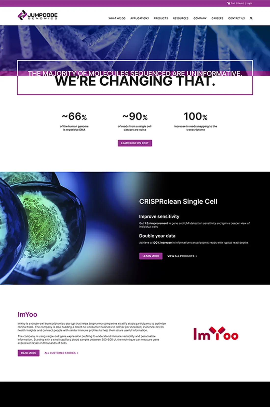 Jumpcode's original homepage design