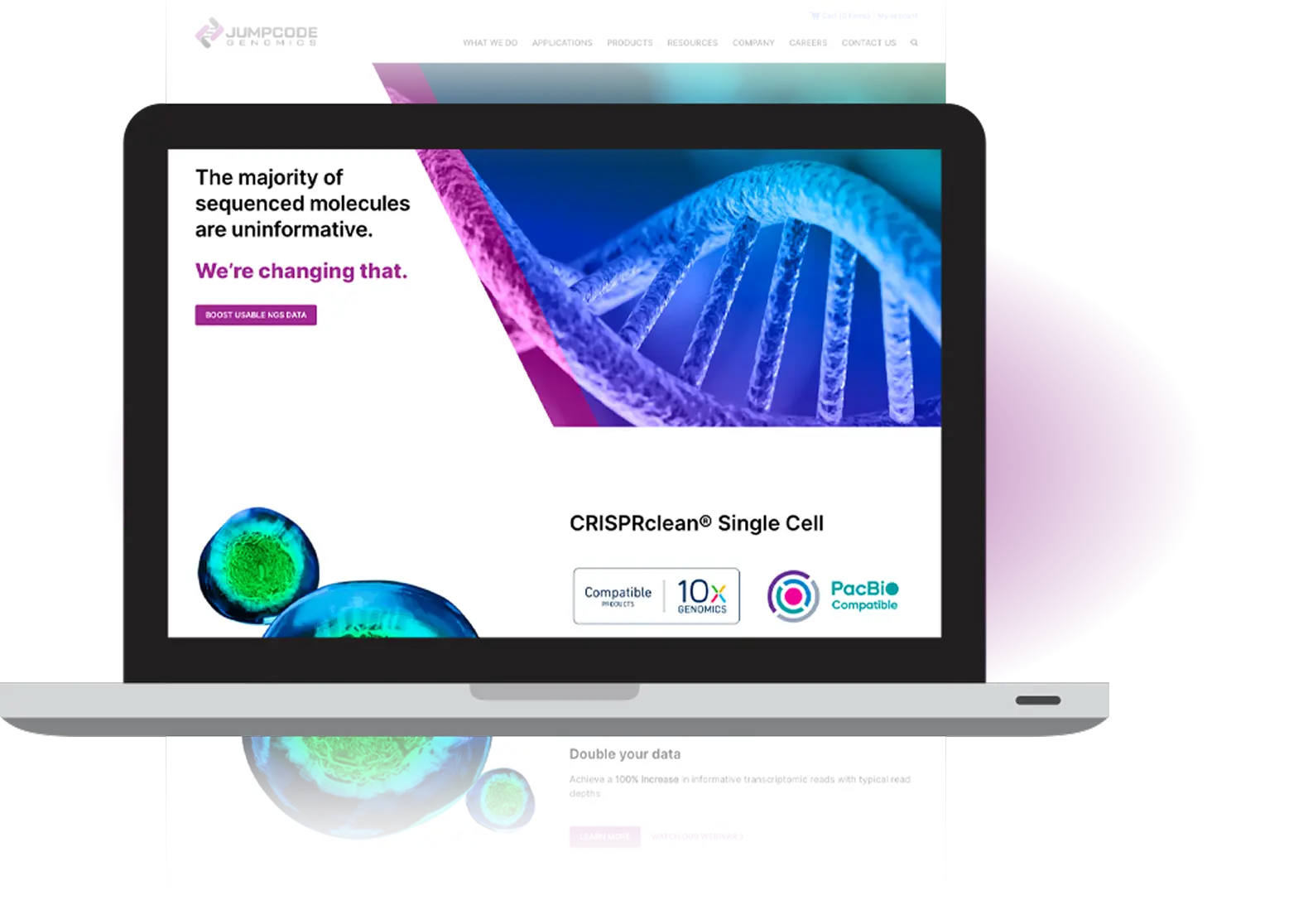 The webpage viewed on a laptop.