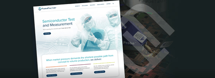 Split view of FormFactor's website homepage and their logo